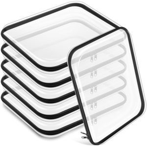 6 Pcs Clear Hard Zipper Case Hard Plastic Zipper Pouches Makeup Bag🐺